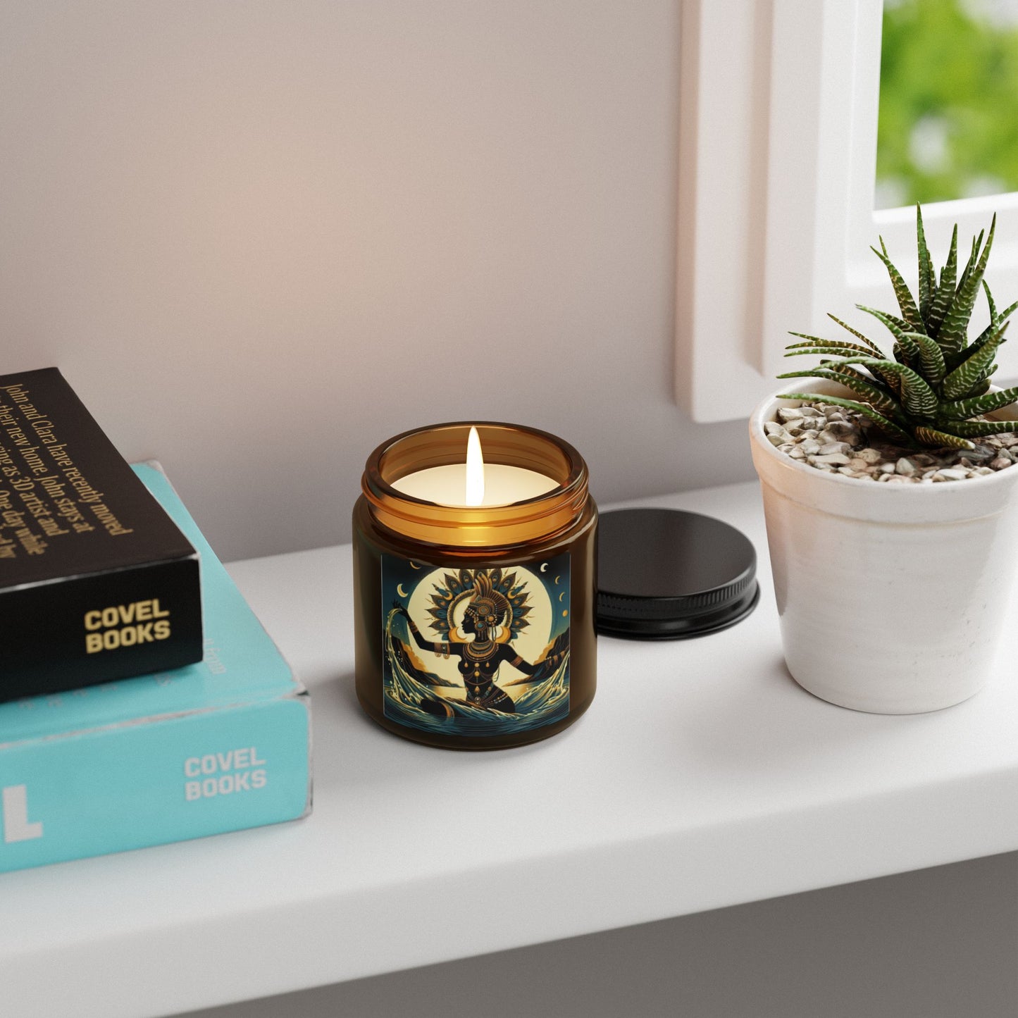 Scented Soy Candle (Multi-Size, Amber Jar)