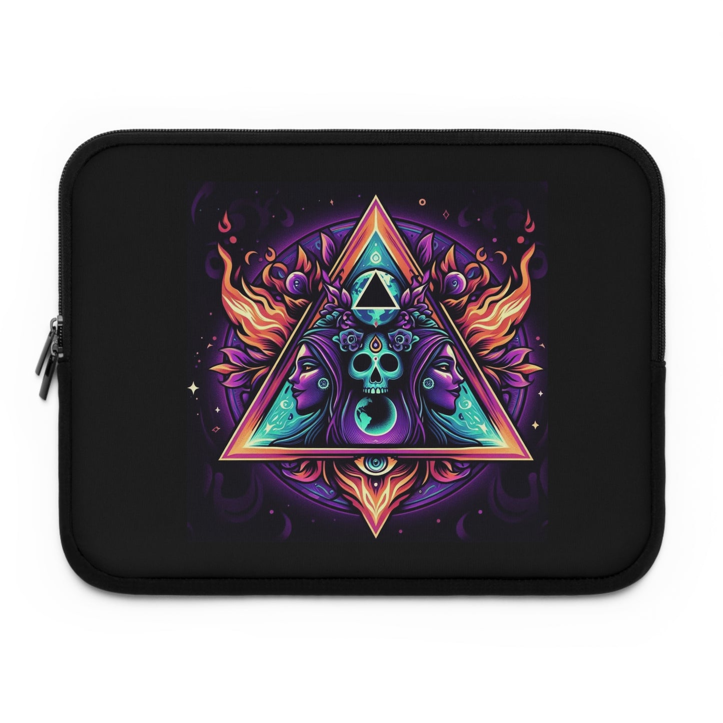 Mystical Geometric Laptop Sleeve - Psychedelic Design for Artists & Creatives