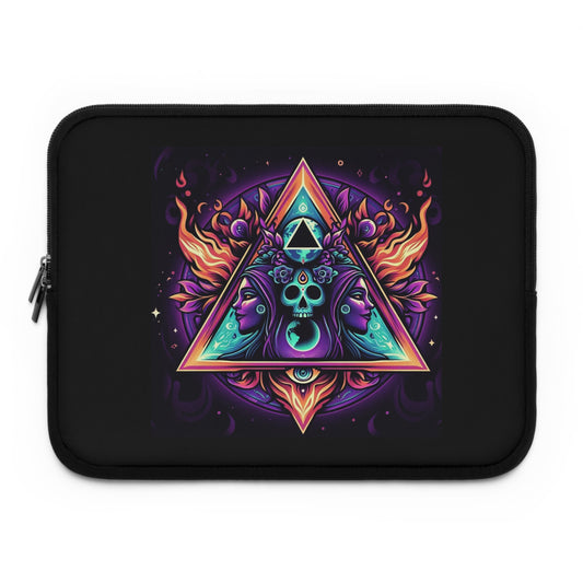 Mystical Geometric Laptop Sleeve - Psychedelic Design for Artists & Creatives