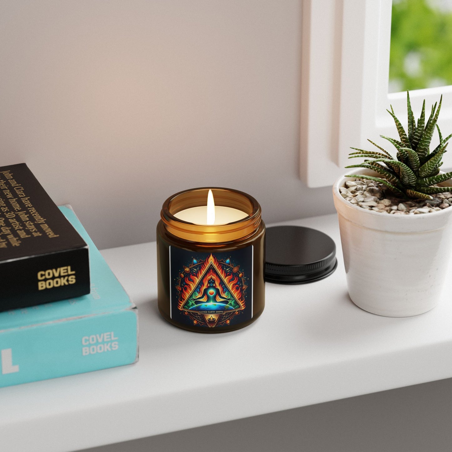 Meditation-Inspired Scented Soy Candle - Multi-Size Amber Jar