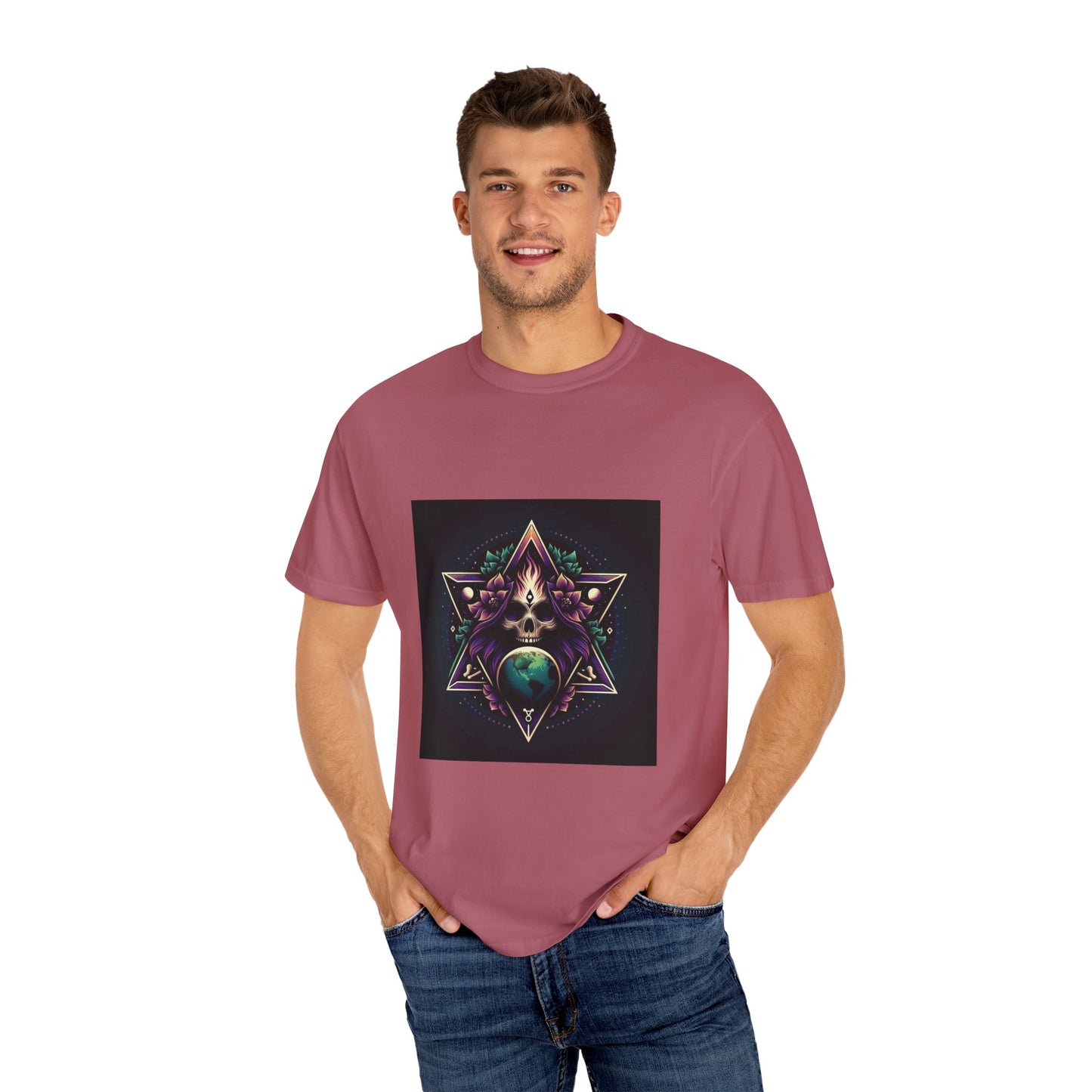 Mystical Star Unisex Garment-Dyed T-Shirt for Spiritual Seekers