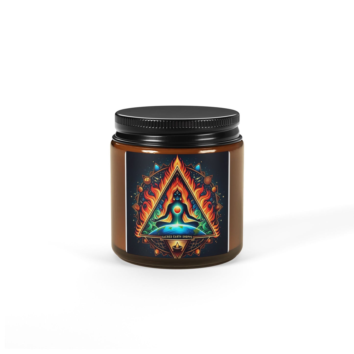 Meditation-Inspired Scented Soy Candle - Multi-Size Amber Jar