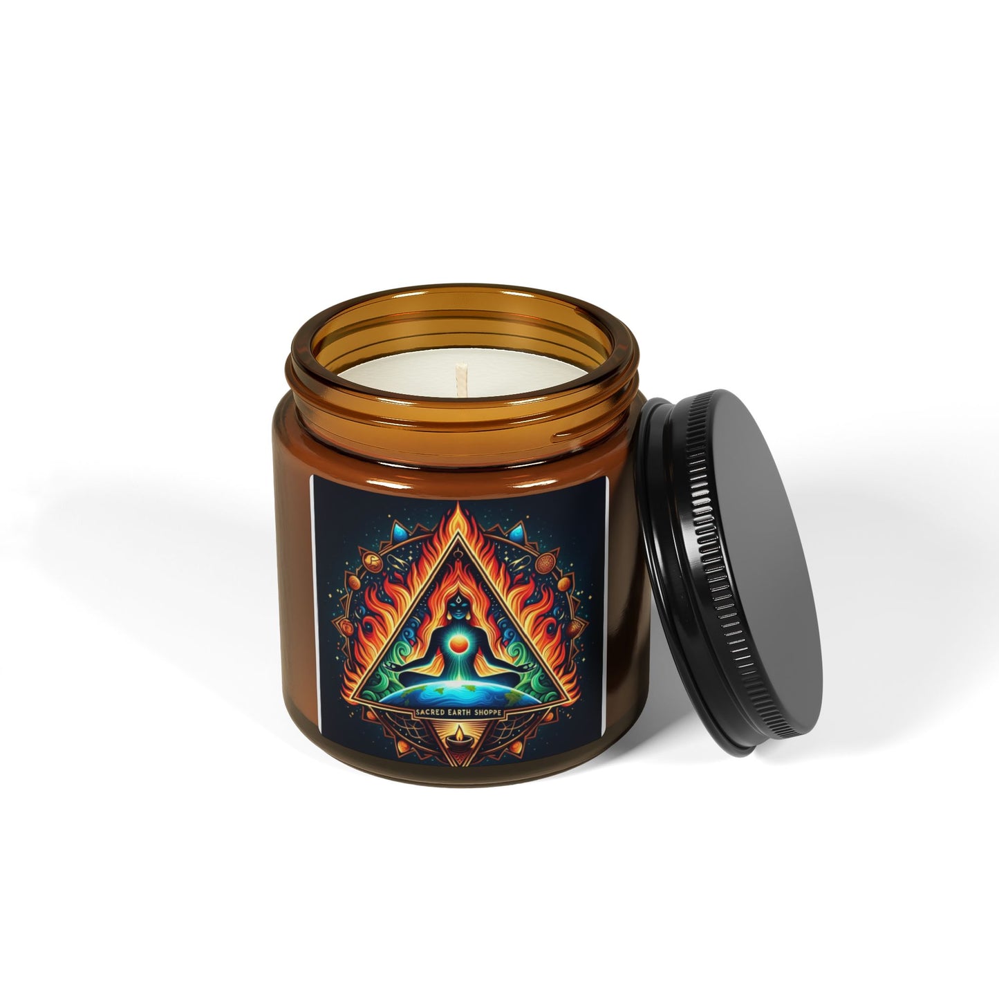 Meditation-Inspired Scented Soy Candle - Multi-Size Amber Jar