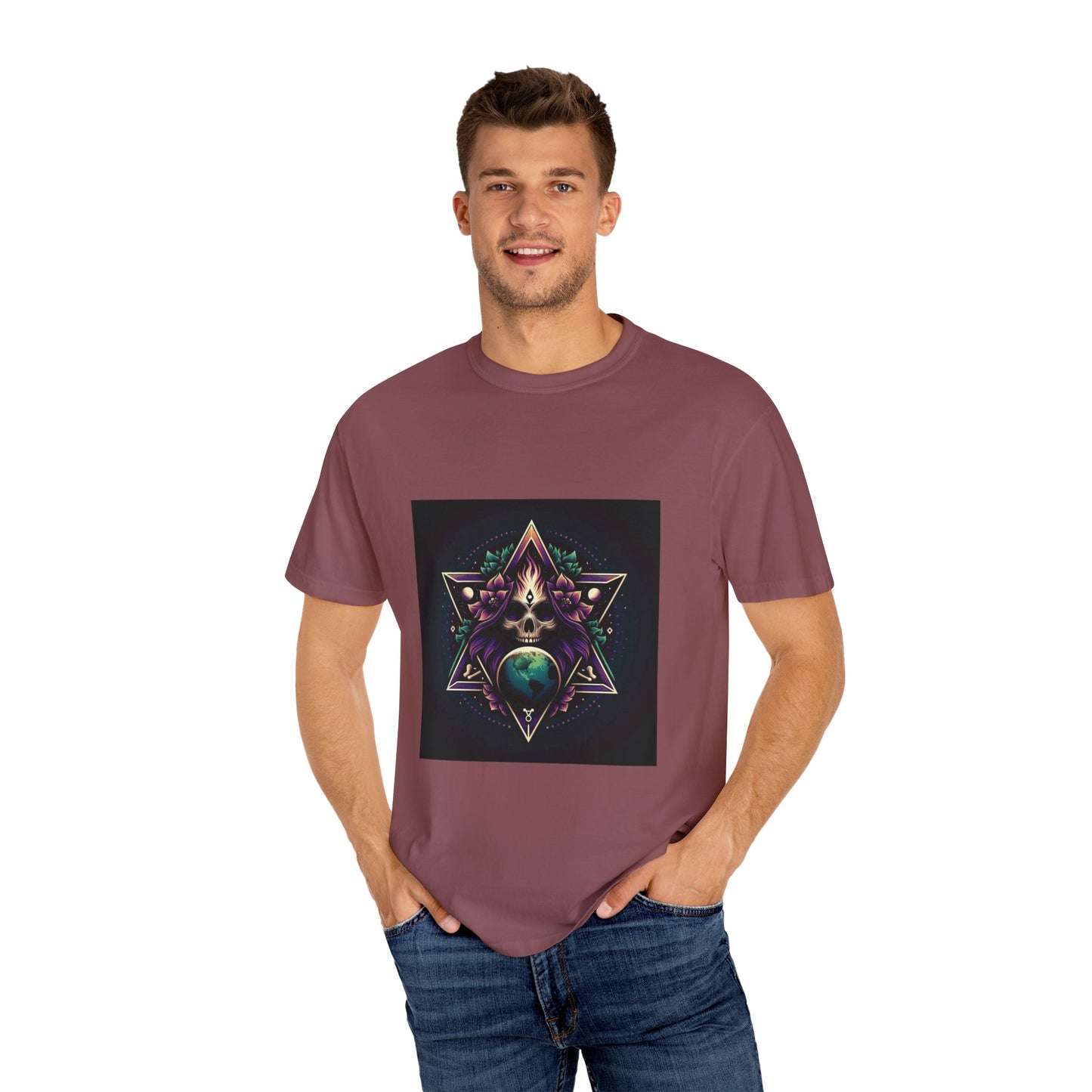 Mystical Star Unisex Garment-Dyed T-Shirt for Spiritual Seekers