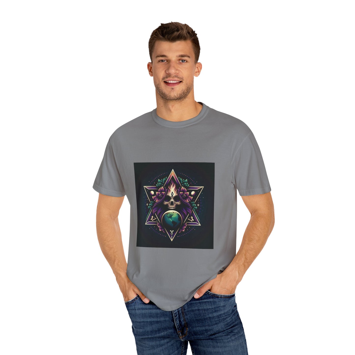 Mystical Star Unisex Garment-Dyed T-Shirt for Spiritual Seekers